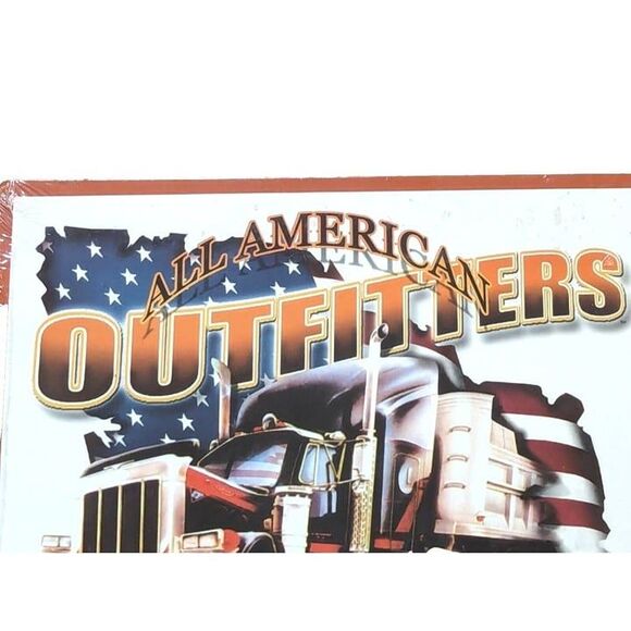 Patriotic All American Outfitters Tin Sign Ride with Pride American Truckers NEW - Picture 3 of 4